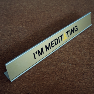 desk sign metal sign gold printed name plaque